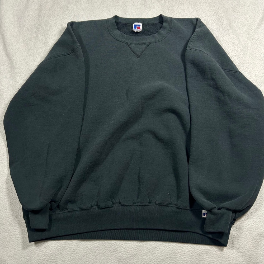 Russell Athletic Sweatshirt Mens XXL Green Vintage 90s Made in USA V-Stitch Crew
